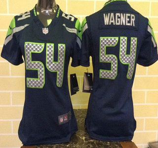 Women's Seattle Seahawks #54 Bobby Wagner Navy Blue Team Color NFL Nike Game Jersey
