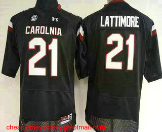 Women's South Carolina Gamecocks #21 Marcus Lattimore Black Stitched College Football Under Armour NCAA Jersey