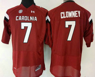 Women's South Carolina Gamecocks #7 Jadeveon Clowney Red Stitched College Football Under Armour NCAA Jersey