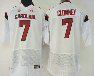 Women's South Carolina Gamecocks #7 Jadeveon Clowney White Stitched College Football Under Armour NCAA Jersey