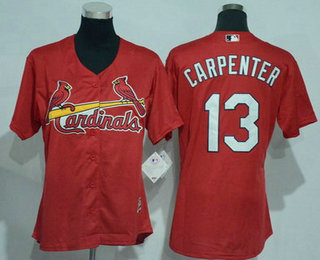 Women's St. Louis Cardinals #13 Matt Carpenter Red Cool Base Baseball Jersey