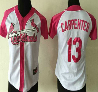 Women's St. Louis Cardinals #13 Matt Carpenter White Fashion Womens Jersey