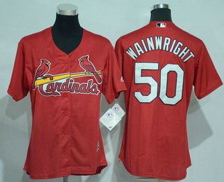 Women's St. Louis Cardinals #50 Adam Wainwright Red Cool Base Baseball Jersey