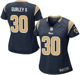 Women's St. Louis Rams #30 Todd Gurley II Navy Blue Team Color NFL Nike Game Jersey