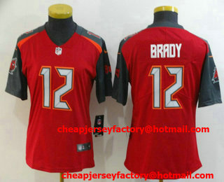Women's Tampa Bay Buccaneers #12 Tom Brady Red 2020 Vapor Untouchable Stitched NFL Nike Limited Jersey