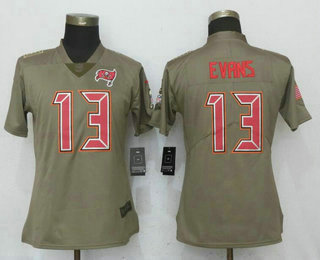 Women's Tampa Bay Buccaneers #13 Mike Evans Olive 2017 Salute To Service Stitched NFL Nike Limited Jersey