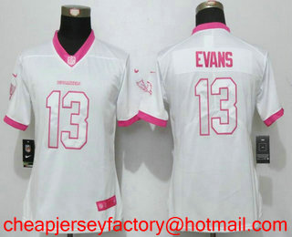 Women's Tampa Bay Buccaneers #13 Mike Evans White Pink 2016 Color Rush Fashion NFL Nike Limited Jersey