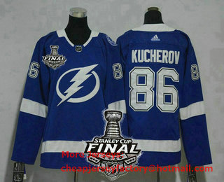 Women's Tampa Bay Lightning #86 Nikita Kucherov Light Blue 2020 Stanley Cup Final Patch Adidas Stitched NHL Jersey