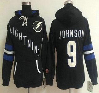 Women's Tampa Bay Lightning #9 Tyler Johnson Old Time Hockey Black Hoody