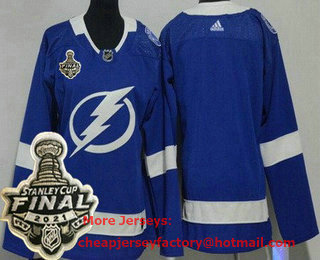 Women's Tampa Bay Lightning Blank Blue 2021 Stanley Cup Finals Authentic Jersey
