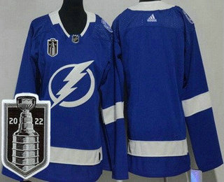 Women's Tampa Bay Lightning Blank Blue 2022 Stanley Cup Stitched Jersey
