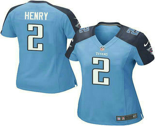 Women's Tennessee Titans #2 Derrick Henry Light Blue Team Color Stitched NFL Elite Jersey