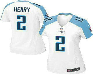 Women's Tennessee Titans #2 Derrick Henry White Stitched NFL Elite Jersey