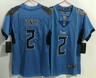 Women's Tennessee Titans #2 Julio Jones Light Blue 2021 Vapor Untouchable Stitched NFL Nike Limited Jersey