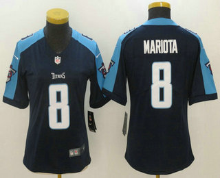 Women's Tennessee Titans #8 Marcus Mariota Navy Blue 2017 Vapor Untouchable Stitched NFL Nike Limited Jersey
