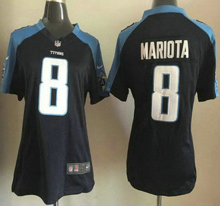 Women's Tennessee Titans #8 Marcus Mariota Nike Navy Blue Game Jersey