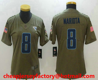 Women's Tennessee Titans #8 Marcus Mariota Olive 2017 Salute To Service Stitched NFL Nike Limited Jersey