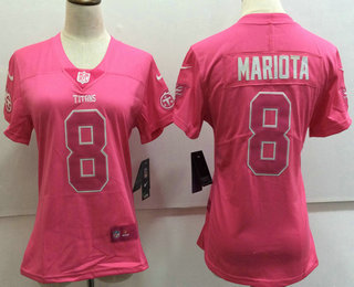 Women's Tennessee Titans #8 Marcus Mariota Pink Fashion 2017 Rush NFL Nike Limited Jersey