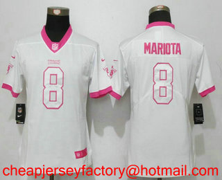 Women's Tennessee Titans #8 Marcus Mariota White Pink 2016 Color Rush Fashion NFL Nike Limited Jersey