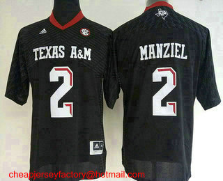 Women's Texas A&M Aggies #2 Johnny Manziel Black Stitched College Football NCAA Jersey