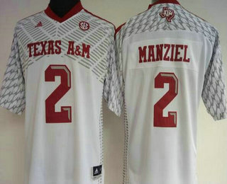 Women's Texas A&M Aggies #2 Johnny Manziel White Stitched College Football NCAA Jersey