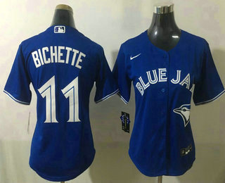 Women's Toronto Blue Jays #11 Bo Bichette Blue Stitched MLB Cool Base Nike Jersey