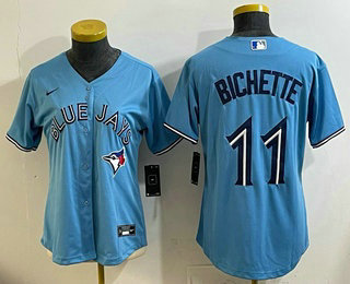 Women's Toronto Blue Jays #11 Bo Bichette Light Blue Cool Base Jersey