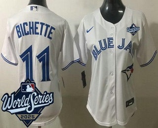 Women's Toronto Blue Jays #11 Bo Bichette White 2025 World Series Cool Base Jersey