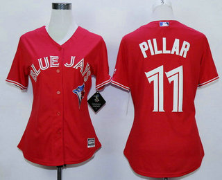 Women's Toronto Blue Jays #11 Kevin Pillar Red Cool Base Baseball Jersey