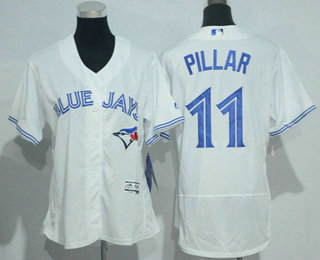 Women's Toronto Blue Jays #11 Kevin Pillar White Flexbase 2016 MLB Player Jersey