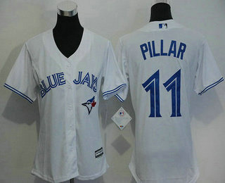 Women's Toronto Blue Jays #11 Kevin Pillar White Home Cool Base Baseball Jersey