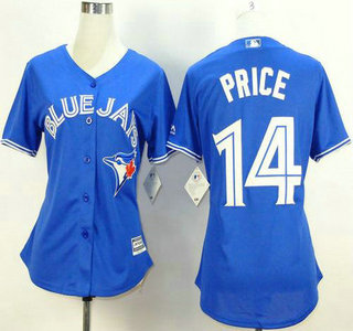 Women's Toronto Blue Jays #14 David Price Alternate Blue 2015 MLB Cool Base Jersey