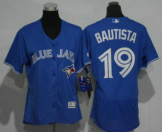 Women's Toronto Blue Jays #19 Jose Bautista Royal Blue 2016 Flexbase Stitched Baseball Jersey