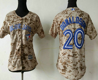 Women's Toronto Blue Jays #20 Josh Donaldson Camo New Cool Base Jersey