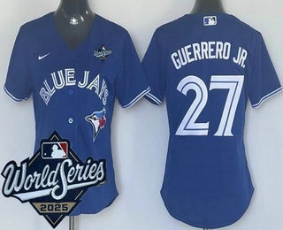 Women's Toronto Blue Jays #27 Vladimir Guerrero Jr Royal 2025 World Series Cool Base Jersey