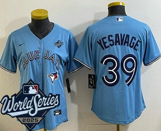 Women's Toronto Blue Jays #39 Trey Yesavage Light Blue 2025 World Series Cool Base Jersey