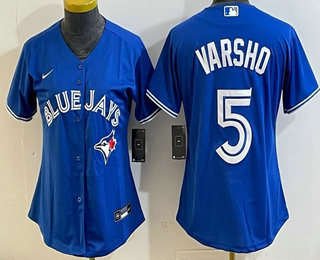 Women's Toronto Blue Jays #5 Daulton Varsho Royal Blue Cool Base Jersey