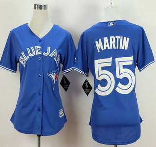 Women's Toronto Blue Jays #55 Russell Martin Alternate Blue 2015 MLB Cool Base Jersey