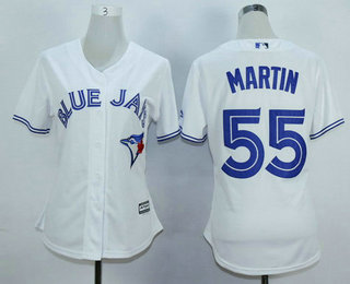 Women's Toronto Blue Jays #55 Russell Martin White Home Cool Base Baseball Jersey