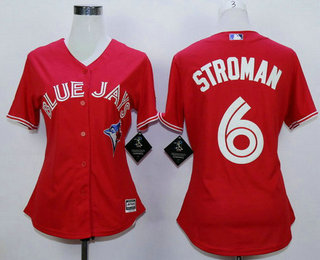Women's Toronto Blue Jays #6 Marcus Stroman Red Cool Base Baseball Jersey