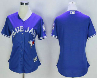 Women's Toronto Blue Jays Blank Blue Cool Base 40TH Baseball Jersey