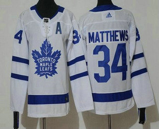 Women's Toronto Maple Leafs #34 Auston Matthews White Stitched Jersey
