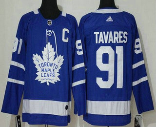 Women's Toronto Maple Leafs #91 John Tavares Blue Stitched Jersey