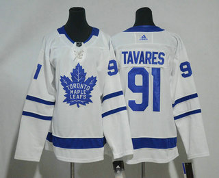 Youth Toronto Maple Leafs #91 John Tavares White Away Stitched NHL Jerse