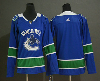 Women's Vancouver Canucks Blank Blue Adidas Stitched NHL Jersey