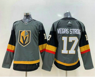 Women's Vegas Golden Knights #17 Vegas Strong Gray Adidas Stitched NHL Jersey