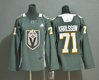 Women's Vegas Golden Knights #71 William Karlsson Gray Dia De Los Muertos Adidas Jersey