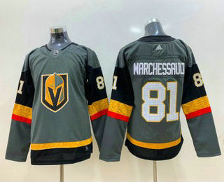 Women's Vegas Golden Knights #81 Jonathan Marchessault Gray Adidas Stitched NHL Jersey