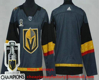 Women's Vegas Golden Knights Blank Gray 2023 Stanley Cup Champions Authentic Jersey