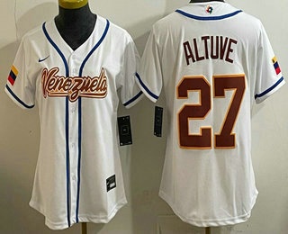 Women's Venezuela #27 Jose Altuve White 2026 World Baseball Classic Cool Base Jersey